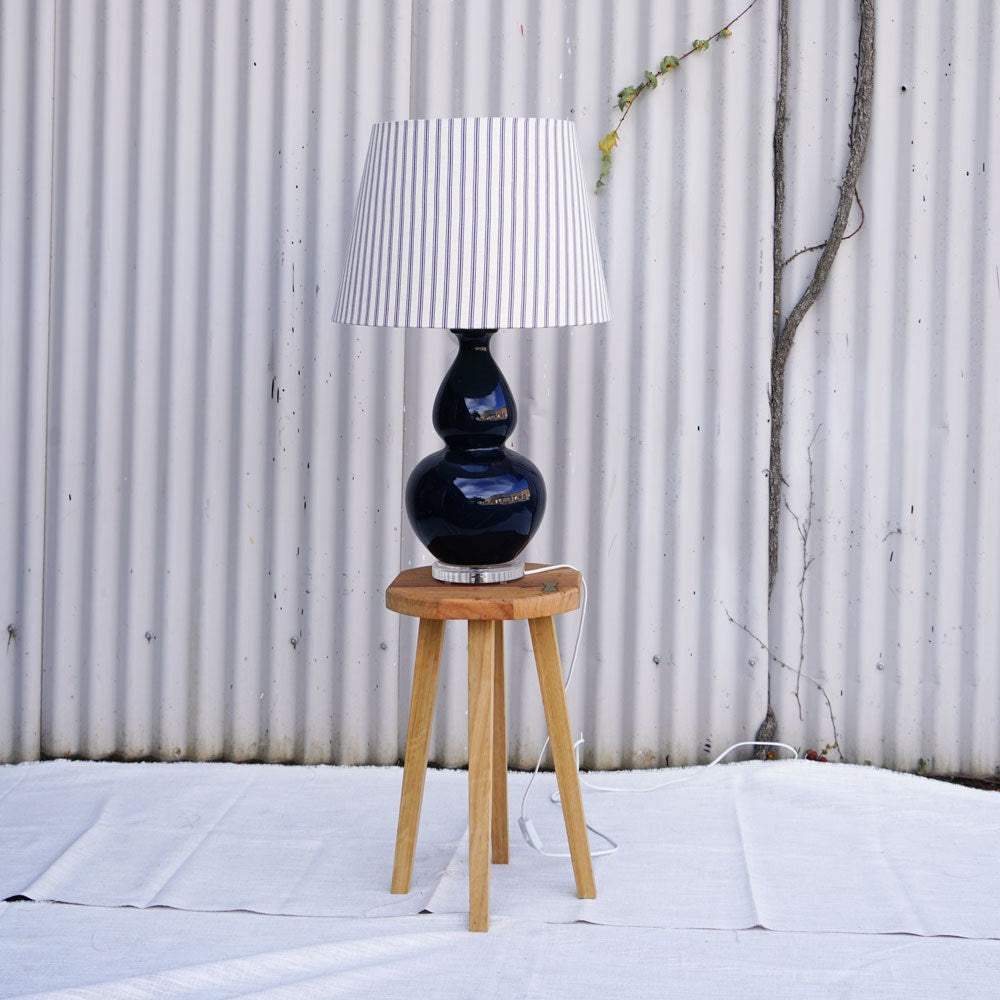 Large Navy Glass Lamp